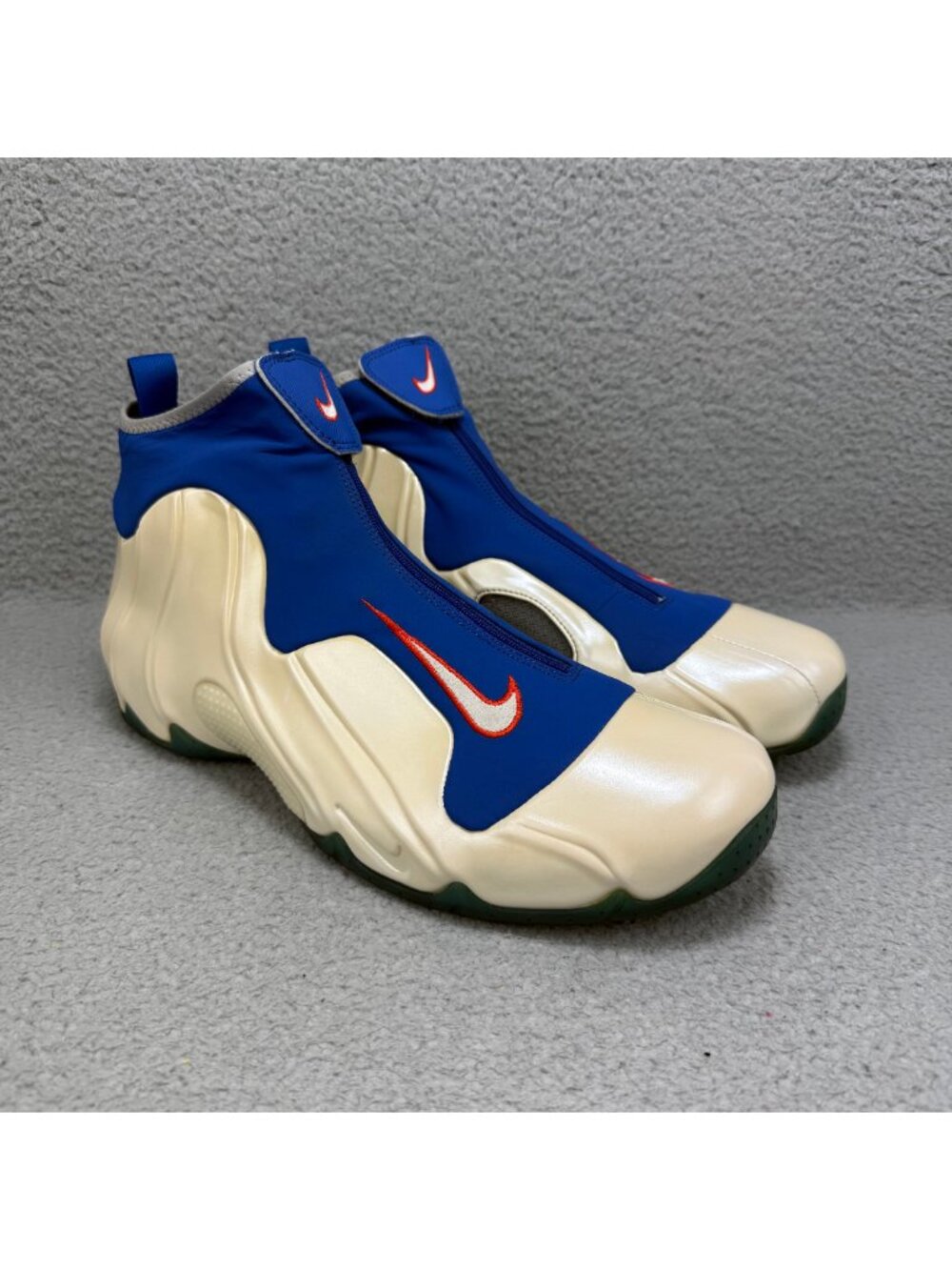 Nike Air Flightposite Mens 13 Shoes White Blue Knicks 2014 Basketball Sneakers
